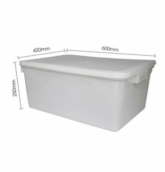 Hot selling thickened plastic turnover box (5# with lid-white)