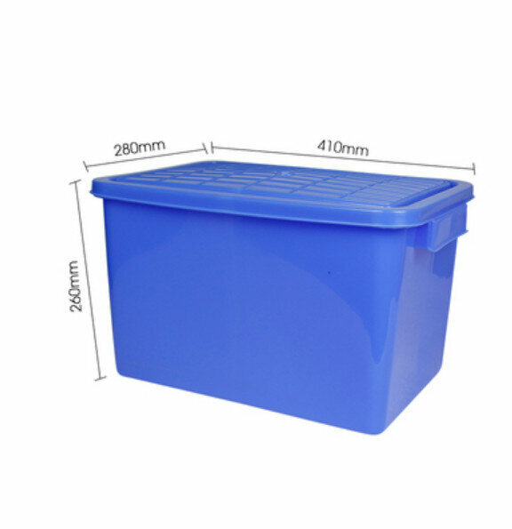 Hot selling thickened plastic turnover box (1# with lid-blue)