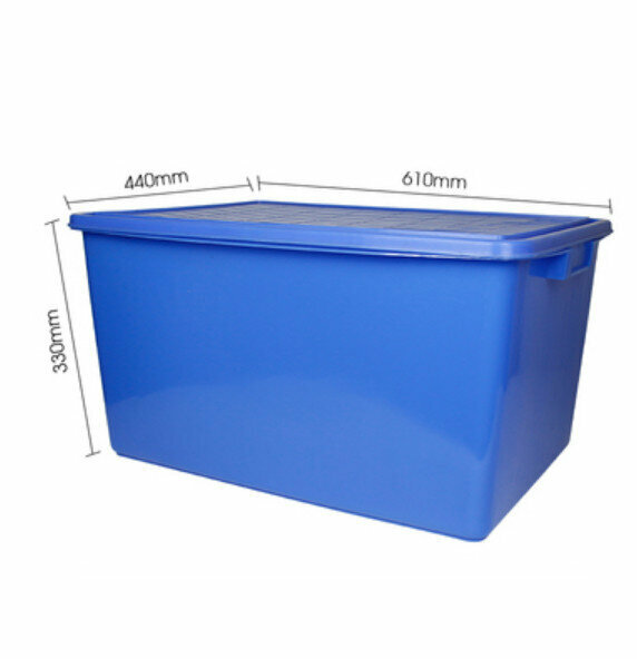 Hot selling thickened plastic turnover box (7# with lid-blue)