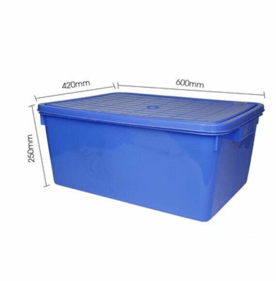 Hot selling thickened plastic turnover box (5# with lid-blue)