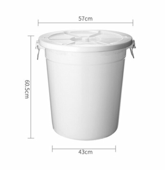 Hot selling kitchen thickened trash can with lid (120 liters - white)