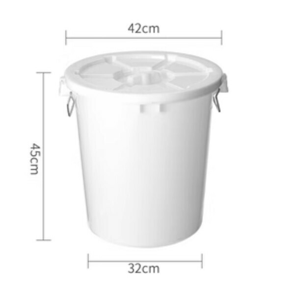 Hot selling kitchen thickened trash can with lid (45 liters - white)