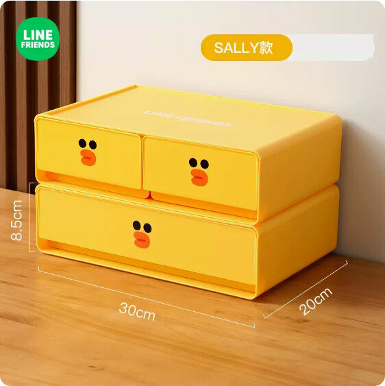 Hot-selling desktop cosmetic storage box (SALLY model [double-layered three-compartment drawer])