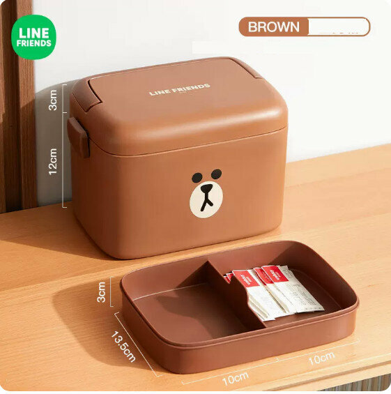 熱賣家用大容量藥物收納箱（BROWN款【雙層大號/加厚材質】）
