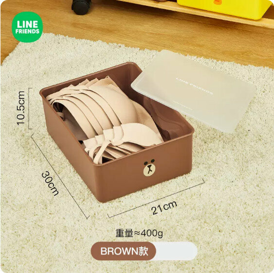 Hot-selling storage box for personal clothing (BROWN model without grid [covered/transparent and visible])