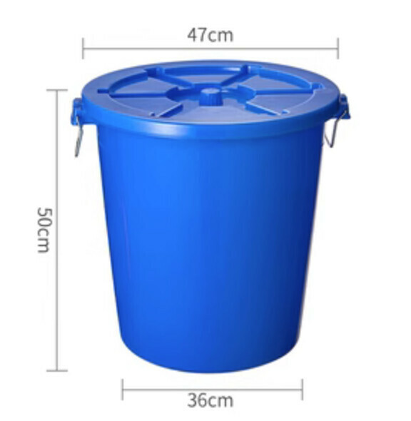Hot selling kitchen thickened trash can with lid (65 liters - blue)