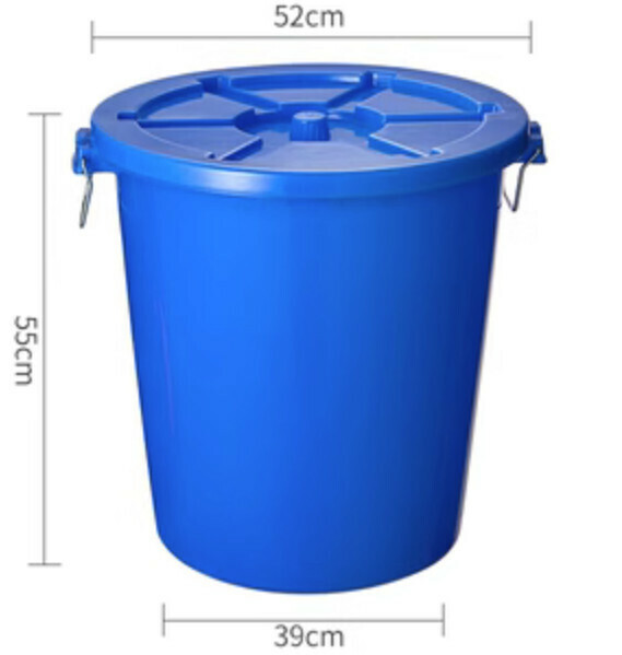Hot selling kitchen thickened trash can with lid (100 liters - blue)