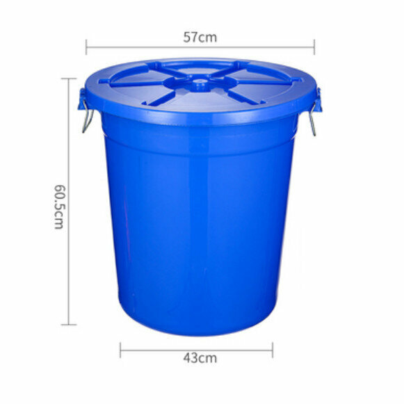 Hot selling kitchen thickened trash can with lid (120 liters - blue)