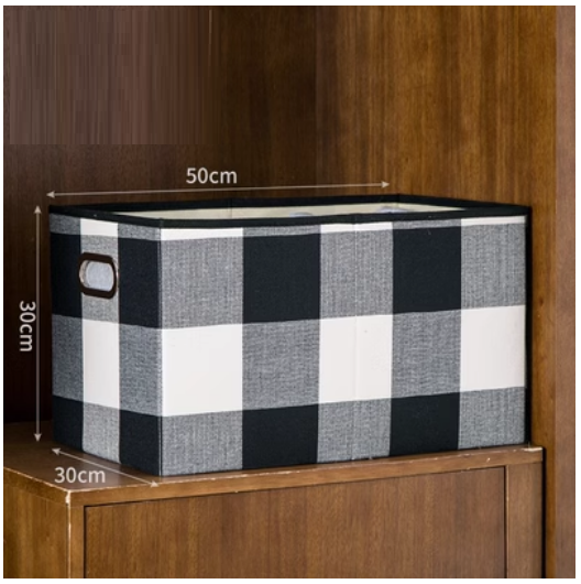 Hot-selling drawer-type clothing storage box (black checkered large size [without lid])