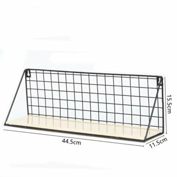 Hot selling hole-free wall-mounted storage rack storage rack [Black-Large] [Specifications: 44.5*11.5*15.5cm]