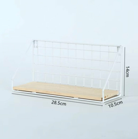 Hot selling hole-free wall-mounted storage rack storage rack [white-small size] [specification: 28.5*10.5*14cm]