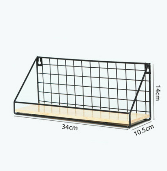 Hot selling hole-free wall-mounted storage rack [medium black beam] [specification: 34*10.5*14cm]
