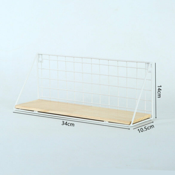 Hot selling hole-free wall-mounted storage rack storage rack [white-medium size] [specification: 34*10.5*14cm]