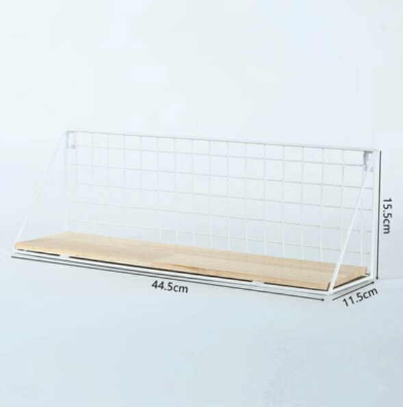 Hot selling hole-free wall-mounted storage rack storage rack [white-large size] [specification: 44.5*11.5*15.5cm]