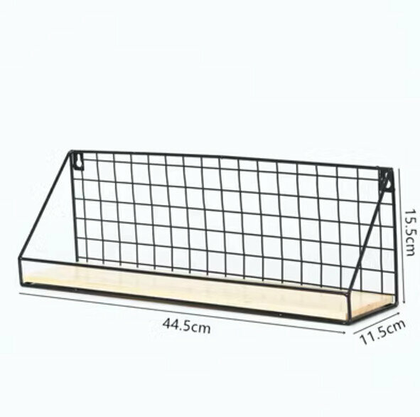Hot selling hole-free wall-mounted storage rack [black beam large size] [specification: 44.5*11.5*15.5cm]