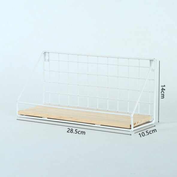 Hot selling hole-free wall-mounted storage rack [small size with white beam] [specification: 28.5*10.5*14cm]