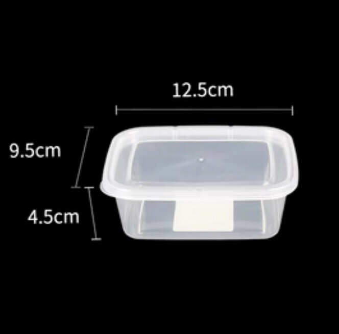 Popular plastic storage box [rectangular (350ML) transparent]