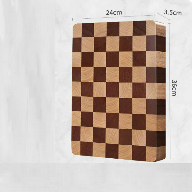 爆款棋盤格抗菌防黴實木砧板菜板（棋盤大方格36*24*3.5cm）