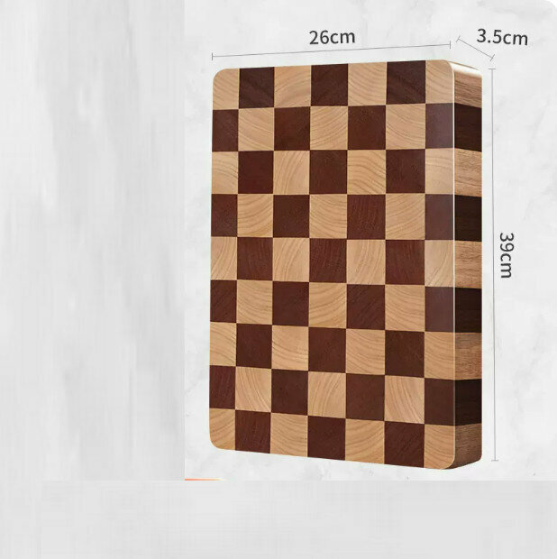 爆款棋盤格抗菌防黴實木砧板菜板（棋盤大方格39*26*3.5cm）