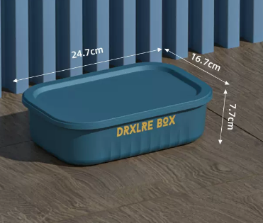 Popular household clothing plastic storage box (flat small size - peacock blue) (size: 24.7*16.7*7.7CM)