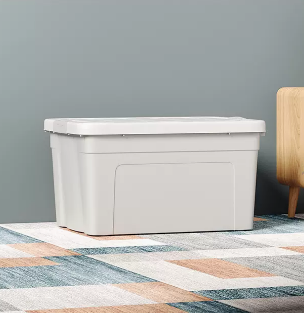 Popular thickened plastic clothing and toy storage box (Nordic white) (size: 70L - length 40 width 30.5 height 23.5CM)