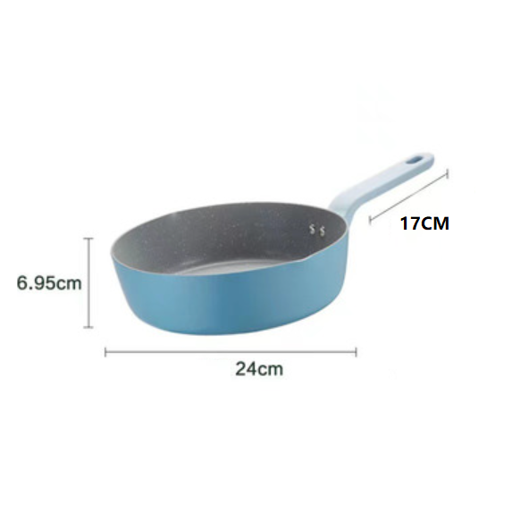 Popular frying pan (blue gray deep frying pan 24CM_without lid)