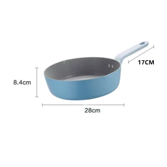 Popular frying pan (blue gray deep frying pan 28CM_without lid)