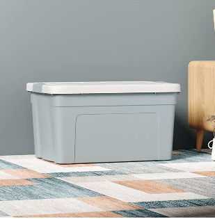 Popular thickened plastic clothing and toy storage box (Nordic blue) (size: 70L - length 40 width 30.5 height 23.5CM)