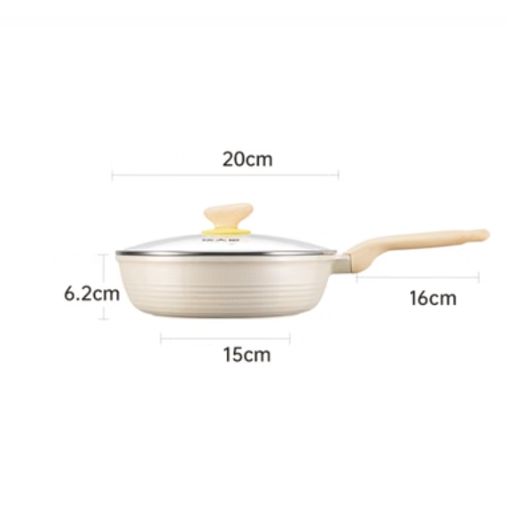 Popular frying pan (Dabai poly-oil deep frying pan_20CM with lid)