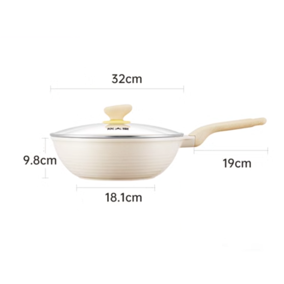 Popular frying pan (Dabai poly-oil deep frying pan_32CM with lid)