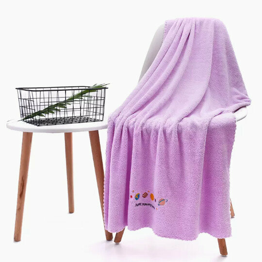 Popular bath towel [Planet Roland Purple 70*140cm (adult and child style/super soft, quick-drying and skin-friendly)]