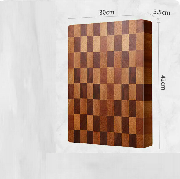 熱推棋盤格抗菌防黴實木砧板菜板（立拼大長格42*30*3.5cm）