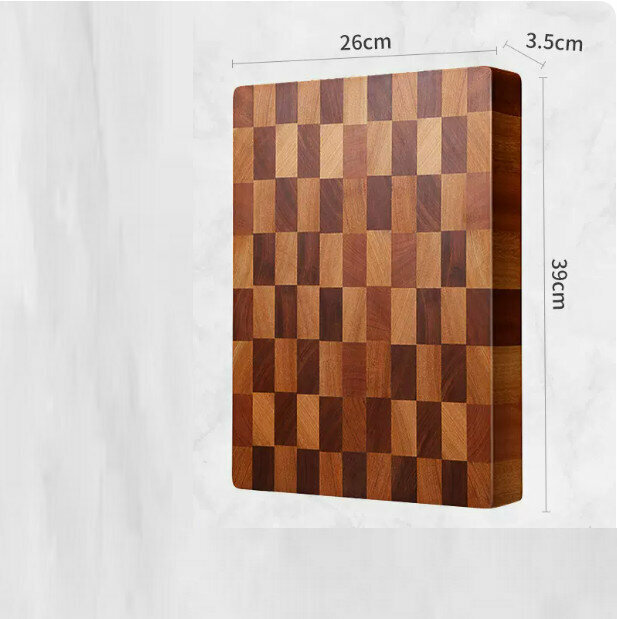 熱推棋盤格抗菌防黴實木砧板菜板（立拼大長格39*26*3.5cm）