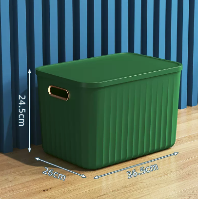 New household plastic debris storage box (green) (size: 24.5*26*36.5CM)