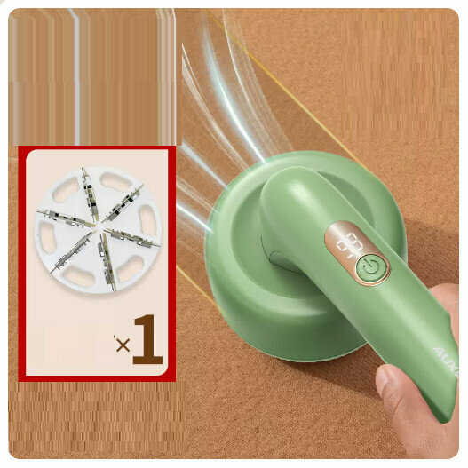 New Clothes Hair Ball Trimmer [Upgraded and Large Version] Fruit Green (Intelligent 3-level + Battery Display)]