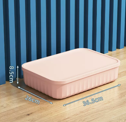 New household plastic sundries storage box (pink large) (size: 8.5*26*36.5CM)