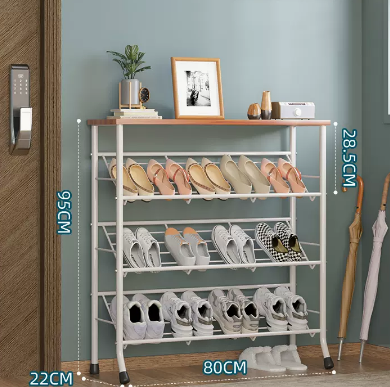 New multifunctional simple multi-layer shoe rack (ivory white 4 layers) (size: 80*22*95CM)