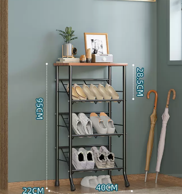 New multifunctional simple multi-layer shoe rack (elegant black 4 layers) (size: 40*22*95CM)
