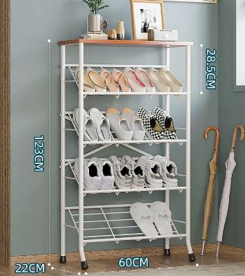 New multifunctional simple multi-layer shoe rack (ivory white 5 layers) (size: 60*22*123CM)