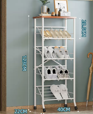 New multifunctional simple multi-layer shoe rack (ivory white 5 layers) (size: 40*22*123CM)