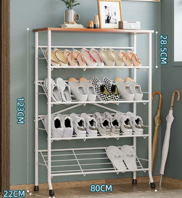 New multifunctional simple multi-layer shoe rack (ivory white 5 layers) (size: 80*22*123CM)