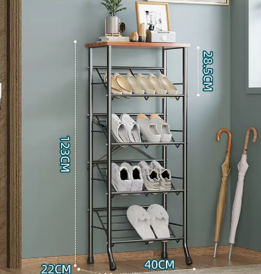 New multifunctional simple multi-layer shoe rack (elegant black 5 layers) (size: 40*22*123CM)