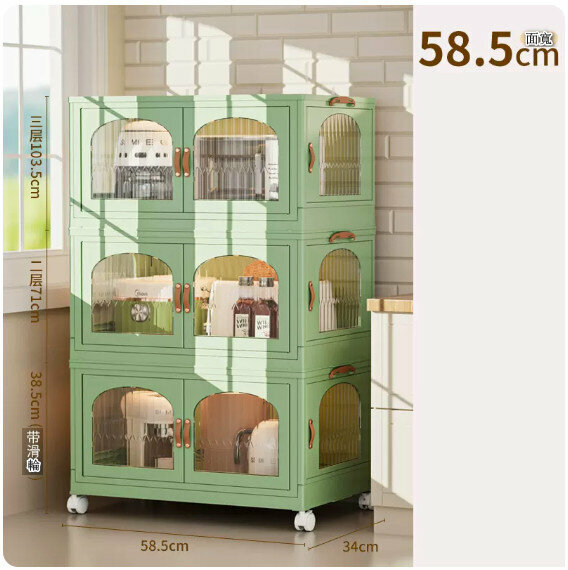 新款落地儲物櫃【【起司薄荷·綠】3層-面寬58.5cm】