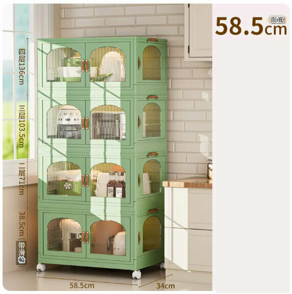 新款落地儲物櫃【【起司薄荷·綠】4層-面寬58.5cm】