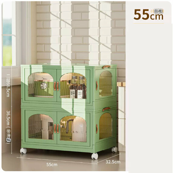 新款落地儲物櫃【【起司薄荷·綠】2層-面寬55cm】