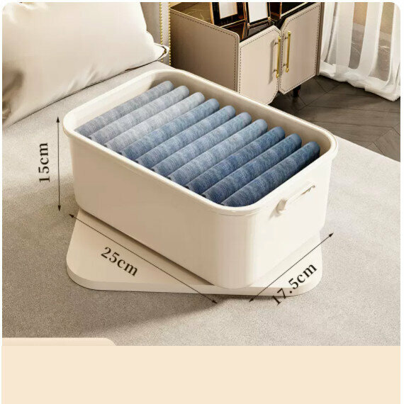 Hot push plastic storage box [with lid - tall medium size - depth 25*width 17.5*height 15]