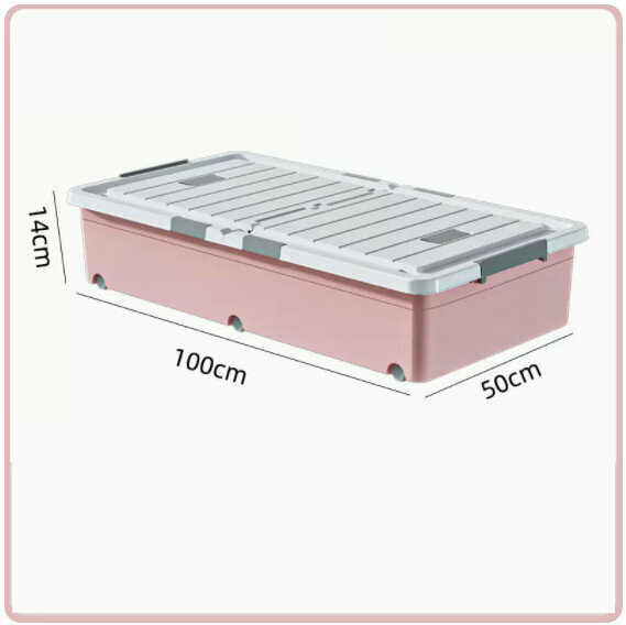 Hot Push Drawer Organizer [75L Extended Style-Sakura Pink [100*50*14] Six Locks + Double Opening Lid]