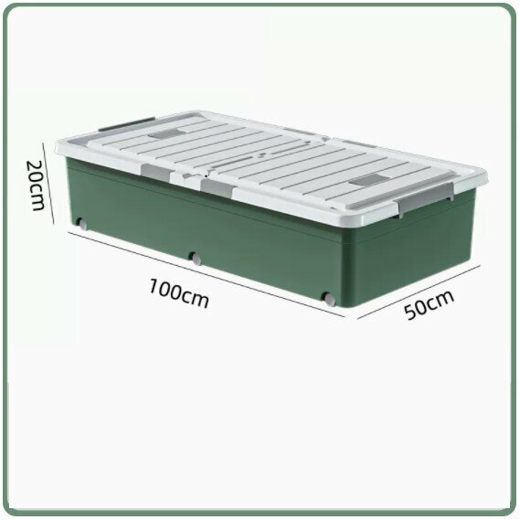 Hot Push Drawer Organizer [115L Extended Style - Forest Green [100*50*20] Six Locks + Double Opening Cover]