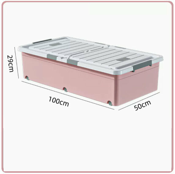 Hot Push Drawer Organizer [160L Extended Style-Sakura Pink [100*50*29] Six Locks + Double Opening Lid]