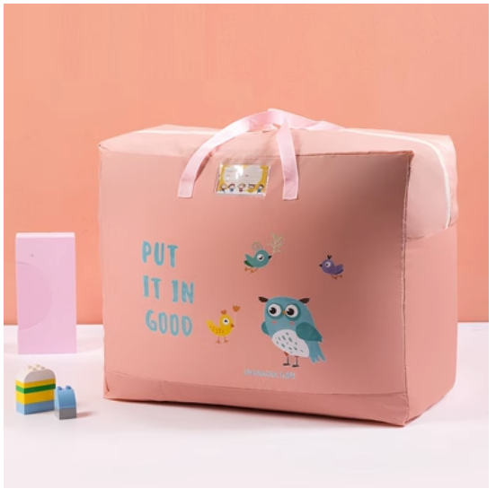 Hot recommendation Oxford cloth organization bag (pink owl) (medium size 55L: length 52*width 25*height 42cm)
